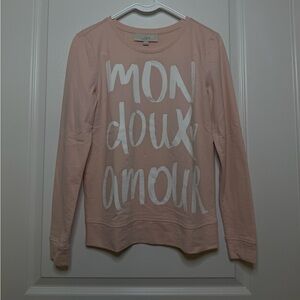 LOFT Blush Long Sleeve Graphic Top